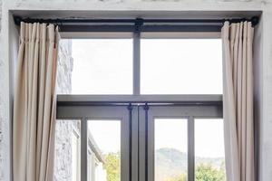 Interior Living room with window and curtains photo