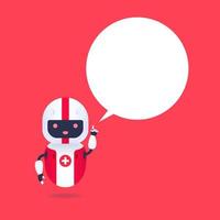 Medical friendly android robot with speech bubble. Cute and smile AI robot. vector