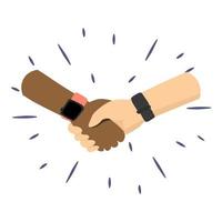 People from different cultures and races handshake illustration Vector