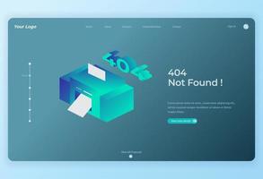 Isometric Wireless Printing for Landing Page background vector