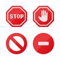 Stop sign icon Notifications that do not do anything. isolate on white background. vector