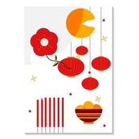 Red and golden lunar new year 2021 vector