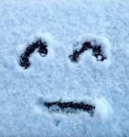 Sad face in snow photo