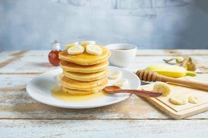 Pancakes on table photo