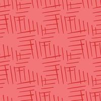 Vector seamless texture background pattern. Hand drawn, red colors.