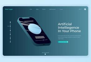 Smartphone technology Isometric Design for Landing Page background vector