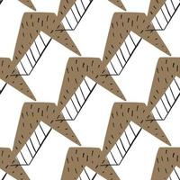 Vector seamless texture background pattern. Hand drawn, brown, black, white colors.