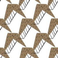 Vector seamless texture background pattern. Hand drawn, brown, black, white colors.