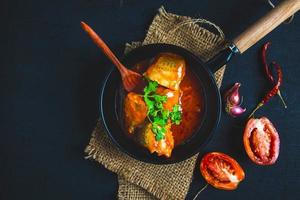 Top view of dish in skillet photo