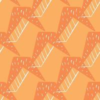 Vector seamless texture background pattern. Hand drawn, orange, white colors.
