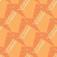 Vector seamless texture background pattern. Hand drawn, orange, white colors.