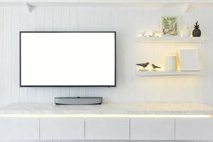 maqueta de tv con interior blanco