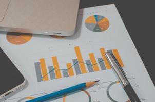 Business graph on a desk photo