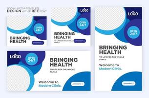 Healthcare post template. Medical promotion square web banner. Mail newsletter layouts. Social media healthcare post. vector