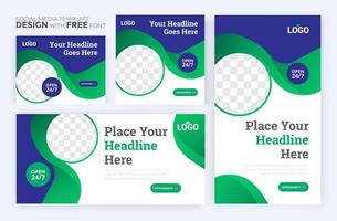 Healthcare post template. Medical promotion square web banner. Mail newsletter layouts. Social media healthcare post. vector