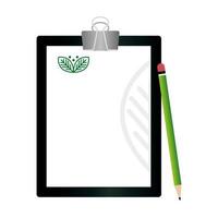 mockup clipboard and pencil with sign of green company, corporate identity vector