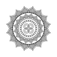 mandala in flower shaped line style icon vector design