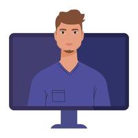 man cartoon in computer vector design