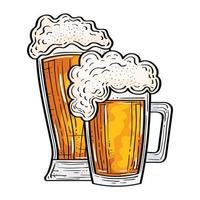 Isolated beer glasses vector design