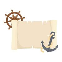 paper with anchor and rudder vector design