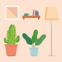 icons set of furniture and home accessories vector