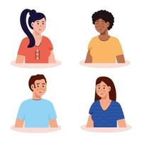 pictures, group of young people vector
