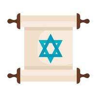 star of David in papyrus scroll on white background vector