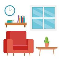 interior of the living room home, with couch, table and decoration vector