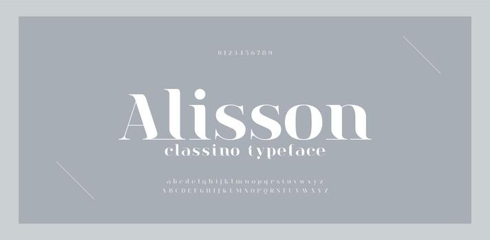 Elegant awesome alphabet letters font and number set vector