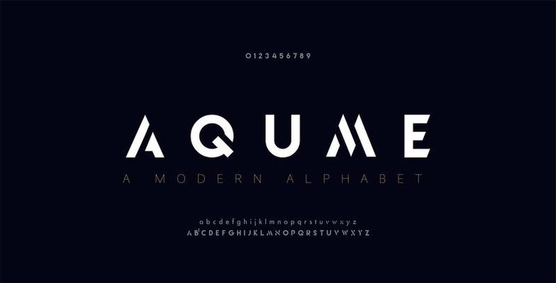 Abstract digital modern alphabet fonts
