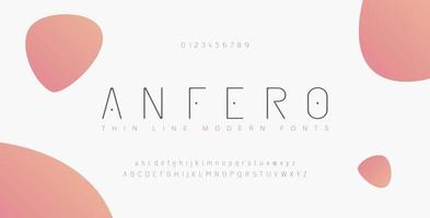 Abstract thin line font alphabet set vector