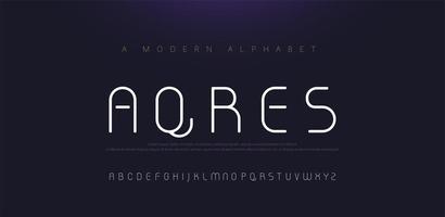 Minimal modern alphabet fonts and numbers vector
