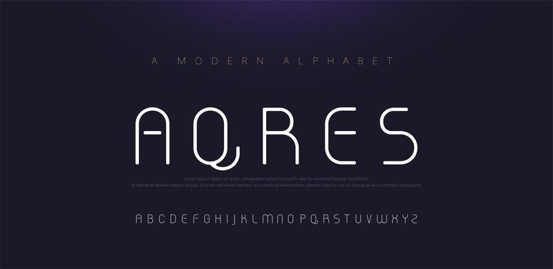 Minimal modern alphabet fonts and numbers