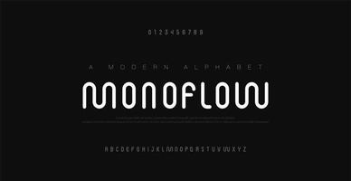 Minimal modern alphabet fonts and numbers vector