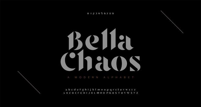 Elegant awesome alphabet letters font and number set vector