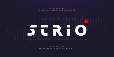 Abstract digital modern alphabet fonts set vector