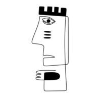 pueblos tribales abstractos aztecas nativos. dibujo continuo de una línea, minimalismo en blanco y negro. vector