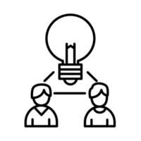 coworkers men with light bulb line style icon vector design