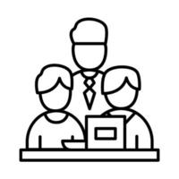 coworkers men with laptop line style icon vector design