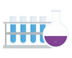 tubos de laboratorio y diseño vectorial de matraz vector