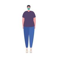 plus size man with medical mask vector design