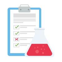 laboratory flask with document vector design
