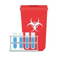 laboratory tubes and trash vector design