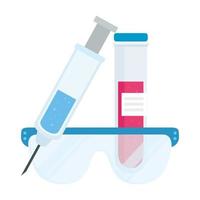 Medical injection tube and glasses vector design