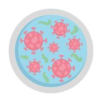 Covid 19 virus in laboratory plate vector design