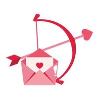 arch cupid with arrow and envelope isolated icon vector