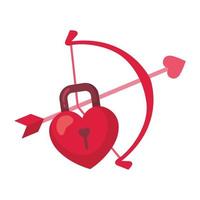 padlock with arch cupid isolated icon vector