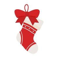 merry christmas boot with bowtie vector design