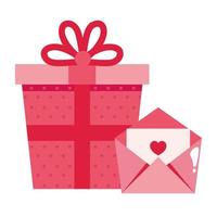 gift box and envelope isolated icon vector