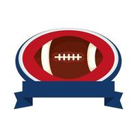 american football helmet with ribbon isolated icon vector